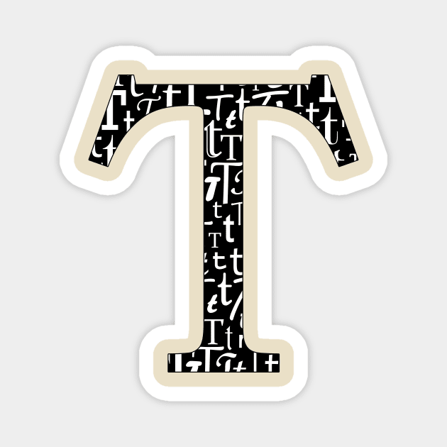 T Filled - Typography Magnet by gillianembers