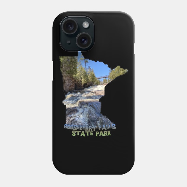 Minnesota State Outline (Gooseberry Falls State Park) Phone Case by gorff