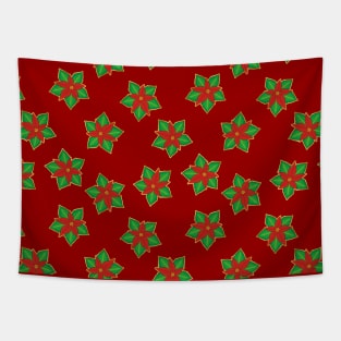 Christmas Poinsettia Pattern Tapestry