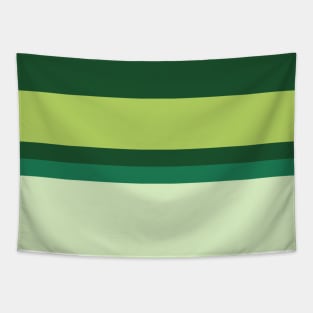 A capital commixture of Dark Sea Green, Seafoam Blue, Tea Green, Cal Poly Pomona Green and Light Olive stripes. Tapestry