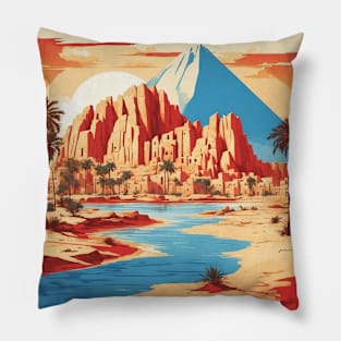 Siwa Oasis Egypt Vintage Travel Tourism Pillow