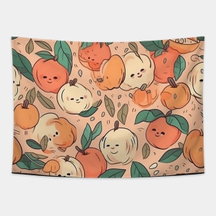 Cute Happy Peaches Tapestry