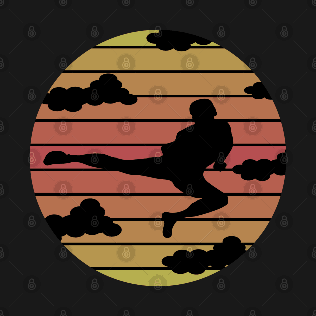 Vintage Martial Arts Flying Kick by Redmanrooster