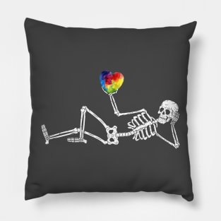 Heart Valentines Day Skeleton Gothic Boyfriend Him Gift Pillow