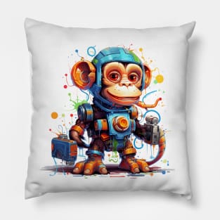 Cartoon monkey robots. T-Shirt, Sticker. Pillow