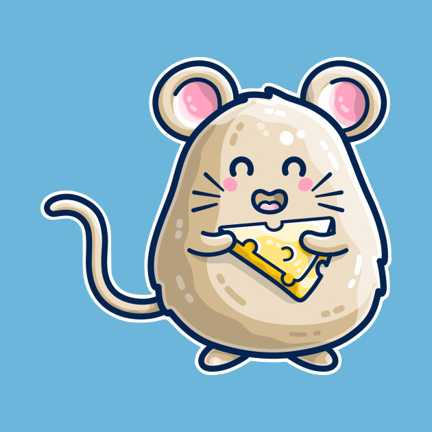 Mouse And Cheese Kawaii Cute by freeves