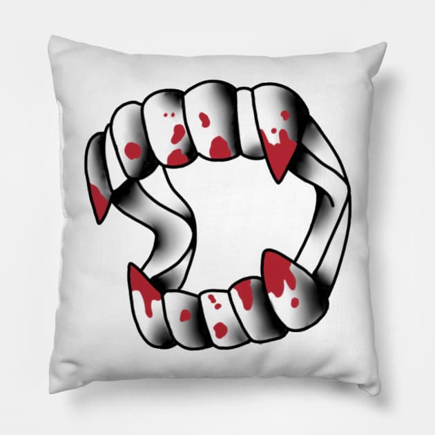 Vampire Teeth Pillow by s-ocean