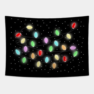 Colorful Christmas Lights Tapestry