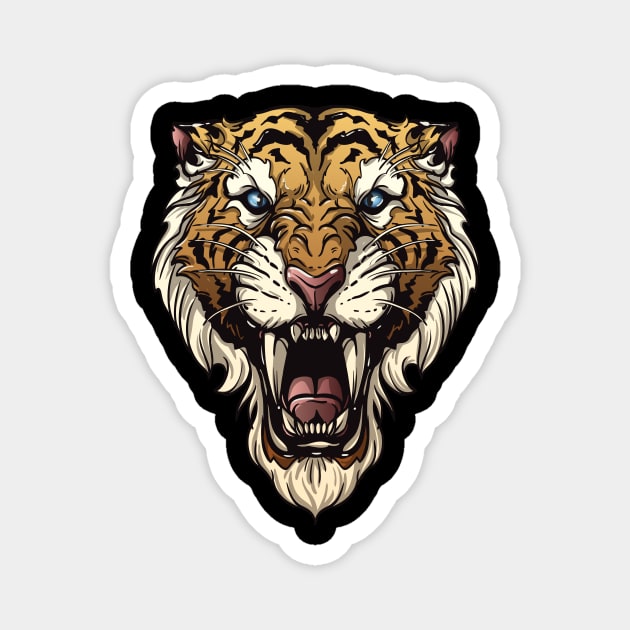 saber toothed tiger / cat Magnet by Imutobi