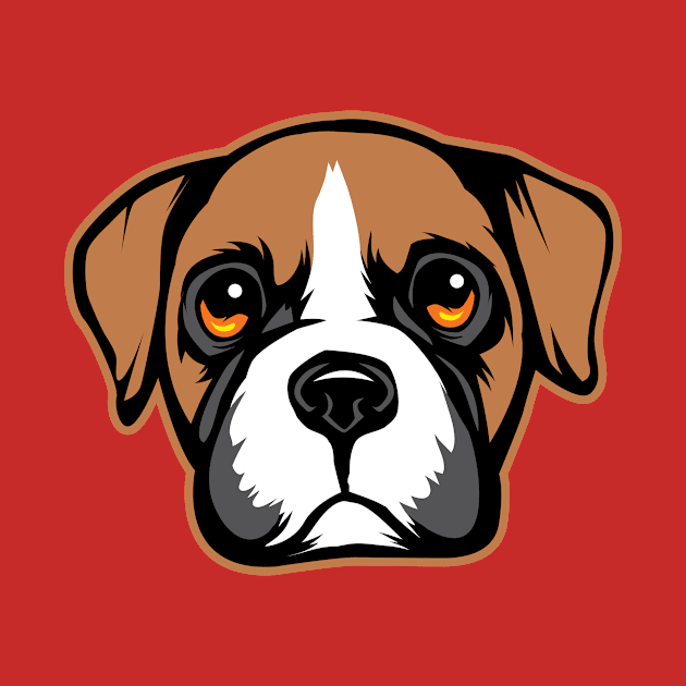 Cute Boxer Dog Puppy by IPRINT