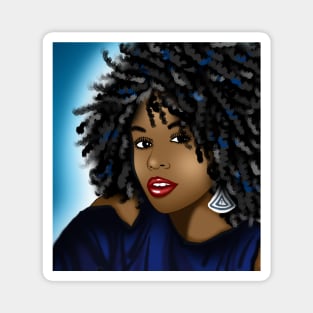 black woman digital art drawing Magnet