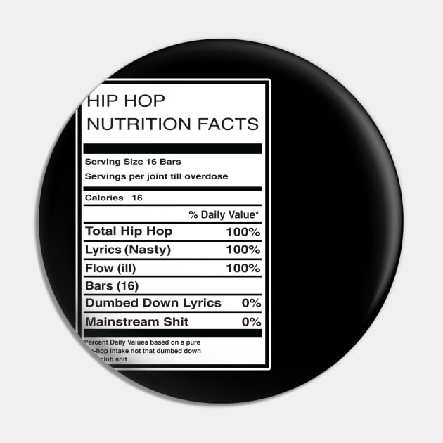 Hip Hop Nutrition Pin by HipHopTees