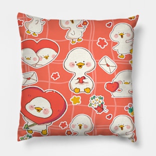 Adorable Baby Ducks Pattern Cute Valentine Gifts Ideas Pillow