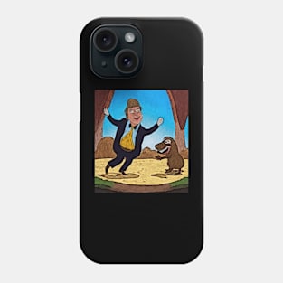 Watercolor man dancing with groundhog Phone Case