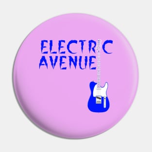 Electric Guitar, Electric Avenue, Blue Guitar Pin