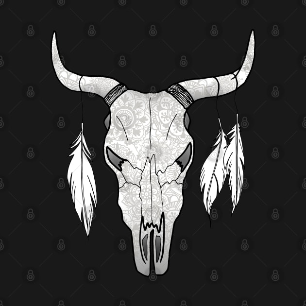 Southwestern Bull Skull by julieerindesigns