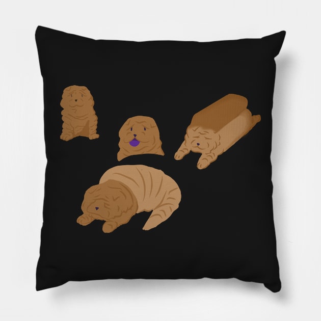 Shar Pei stickers Pillow by PseudoL