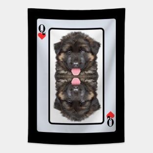 German Shepherd Queen Of Hearts Tapestry