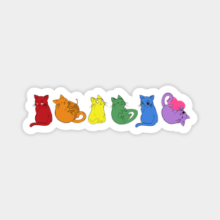 Lgbt cat leading a pack of cats Magnet