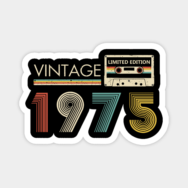 Vintage 1975 Limited Edition Cassette 49th Birthday Magnet by Kontjo