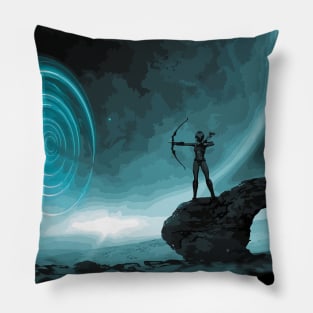 Archer shooting through time Pillow