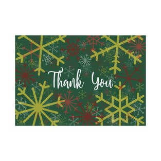 Thank You Card Design Holiday Christmas Snowflakes T-Shirt