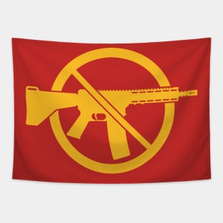 Gun Ban / Prohibition Sign (No Weapons / Peace / Gold) Tapestry