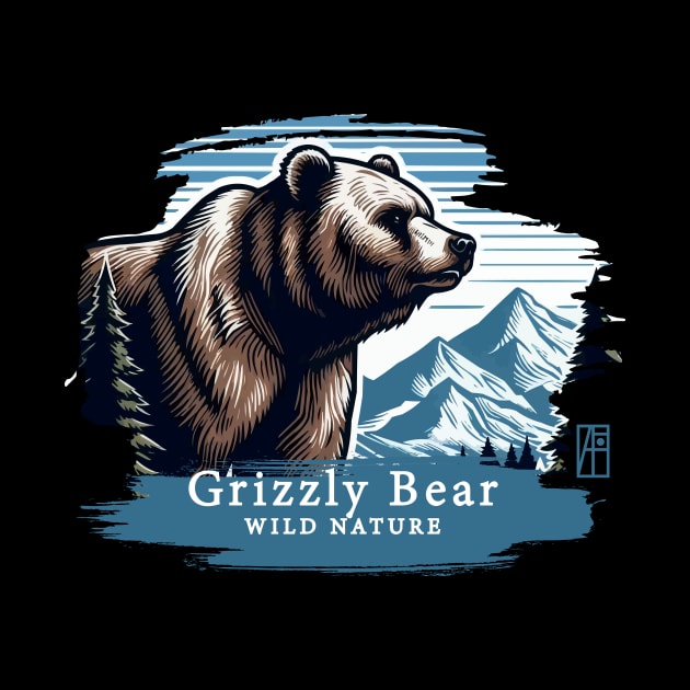 Grizzly Bear - WILD NATURE - GRIZZLY -5 by ArtProjectShop