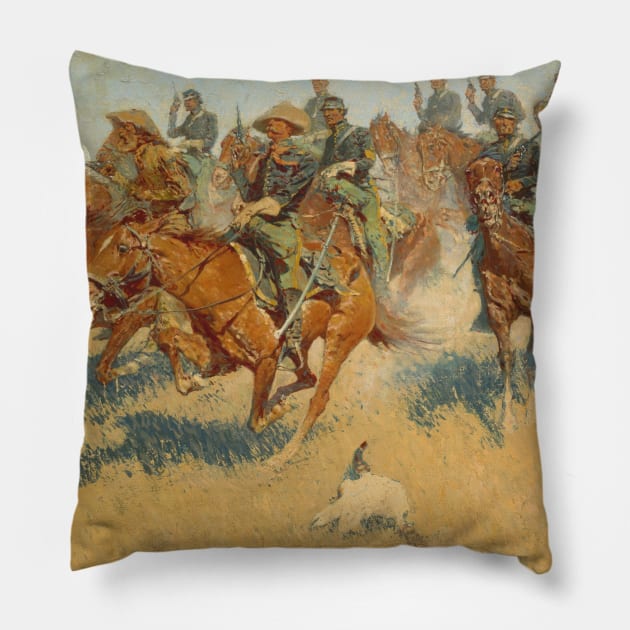 On the Southern Plains by Frederic Remington Pillow by Classic Art Stall