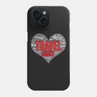 Travel agent Heart Shape Word Cloud Design print Phone Case