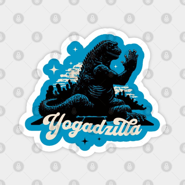 Yogadzilla - Godzilla doing Yoga Magnet by Creaticurio