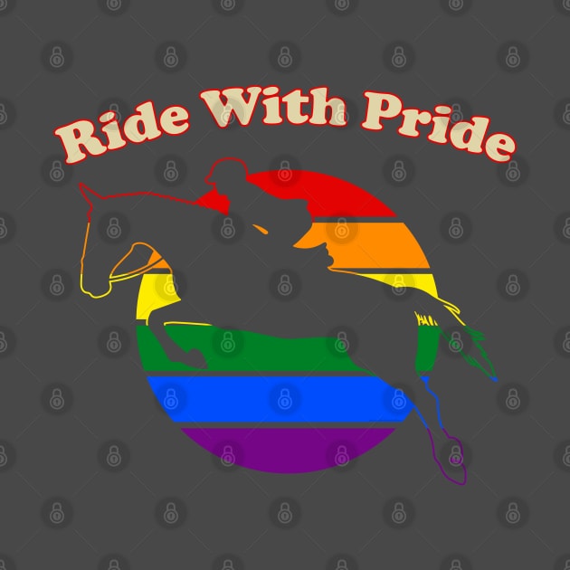 Ride With Pride - LGBTQ Retro Sunset Hunter Jumper by Nuclear Red Headed Mare