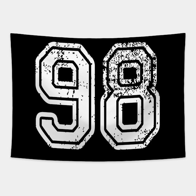 Number 98 Grungy in white Tapestry by Sterling