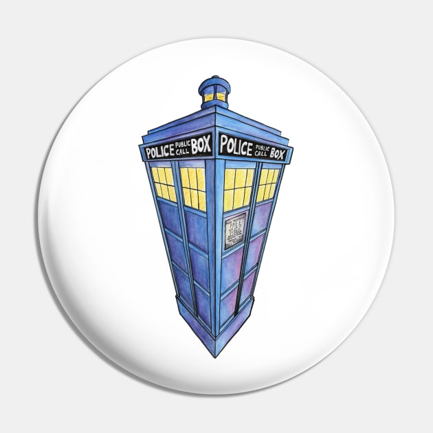 Blue Box Pin by AlstonArt