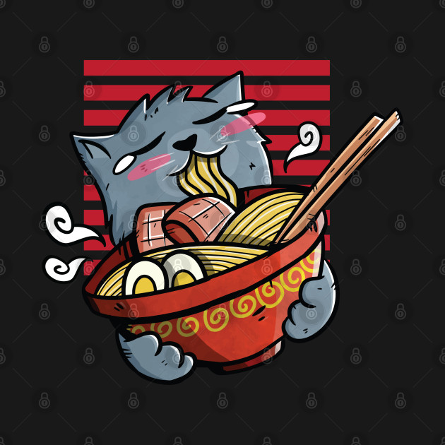 Discover Ramen and a cute Cat - Ramen And Cats - T-Shirt