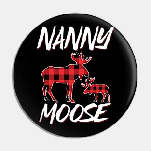 Red Plaid Nanny Moose Matching Family Pajama Christmas Gift Pin