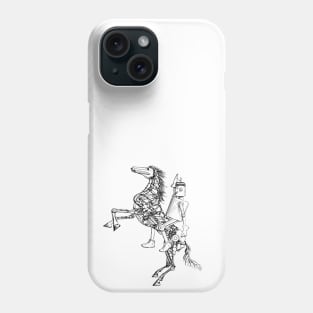 Mechanical rearing horse and rider. Phone Case