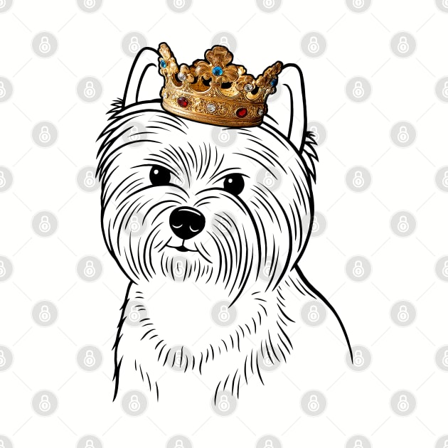 West Highland White Terrier Westie Dog King Queen Wearing Crown by millersye