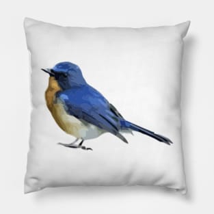 Blue Bird Digital Painting Pillow