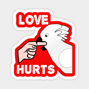 Love Hurts Umbrella Cockatoo Parrot Biting Magnet