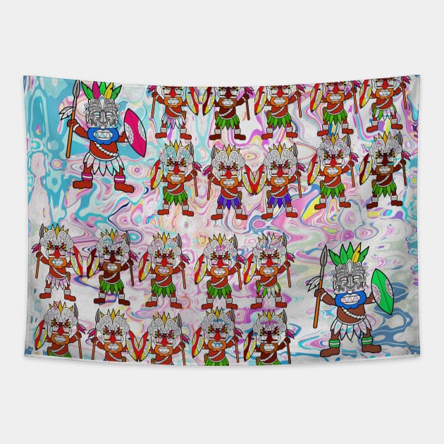 Dance of African Warriors V1 Tapestry by walil designer