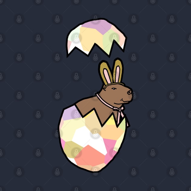 Capybara in Bunny Ears Funny Easter Egg by ellenhenryart