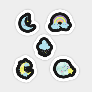 Cute baby elements|moon|cloud|planet Magnet