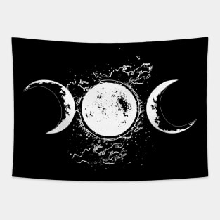 Cloudy triple moon Tapestry