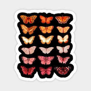 The Lesbian Flag Color Butterfly - A Subtle Sapphic Pride Symbol fo June Pride Month Parade Magnet