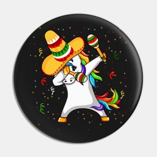 Dabbing Unicorn Cinco De Mayo Pin