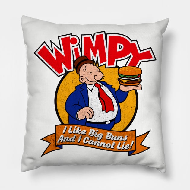 Wimpy Buns Pillow by Alema Art