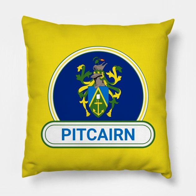 Pitcairn Country Badge - Pitcairn Flag Pillow by Yesteeyear