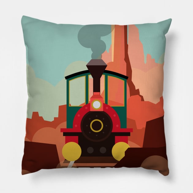 Big Thunder Mountain Railroad Pillow by parkhopperapparel