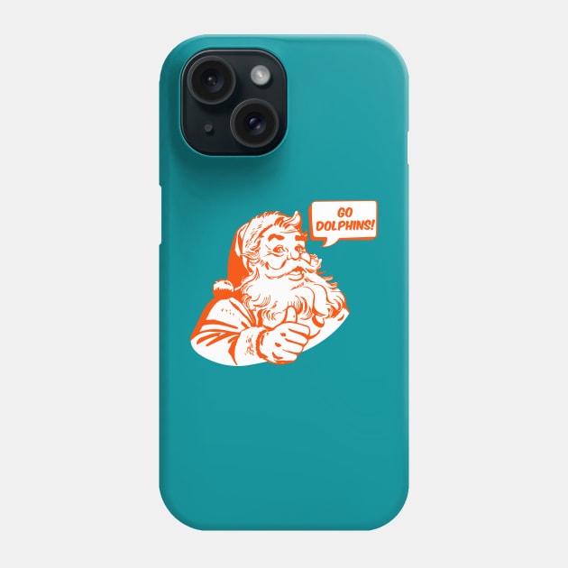 Retro Santa Claus Go Dolphins Phone Case by mia_me